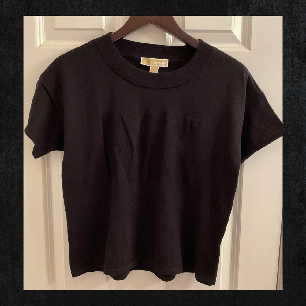 MICHAEL Michael Kors Short Sleeve Logo Sweater - NWT - Size Small - Black